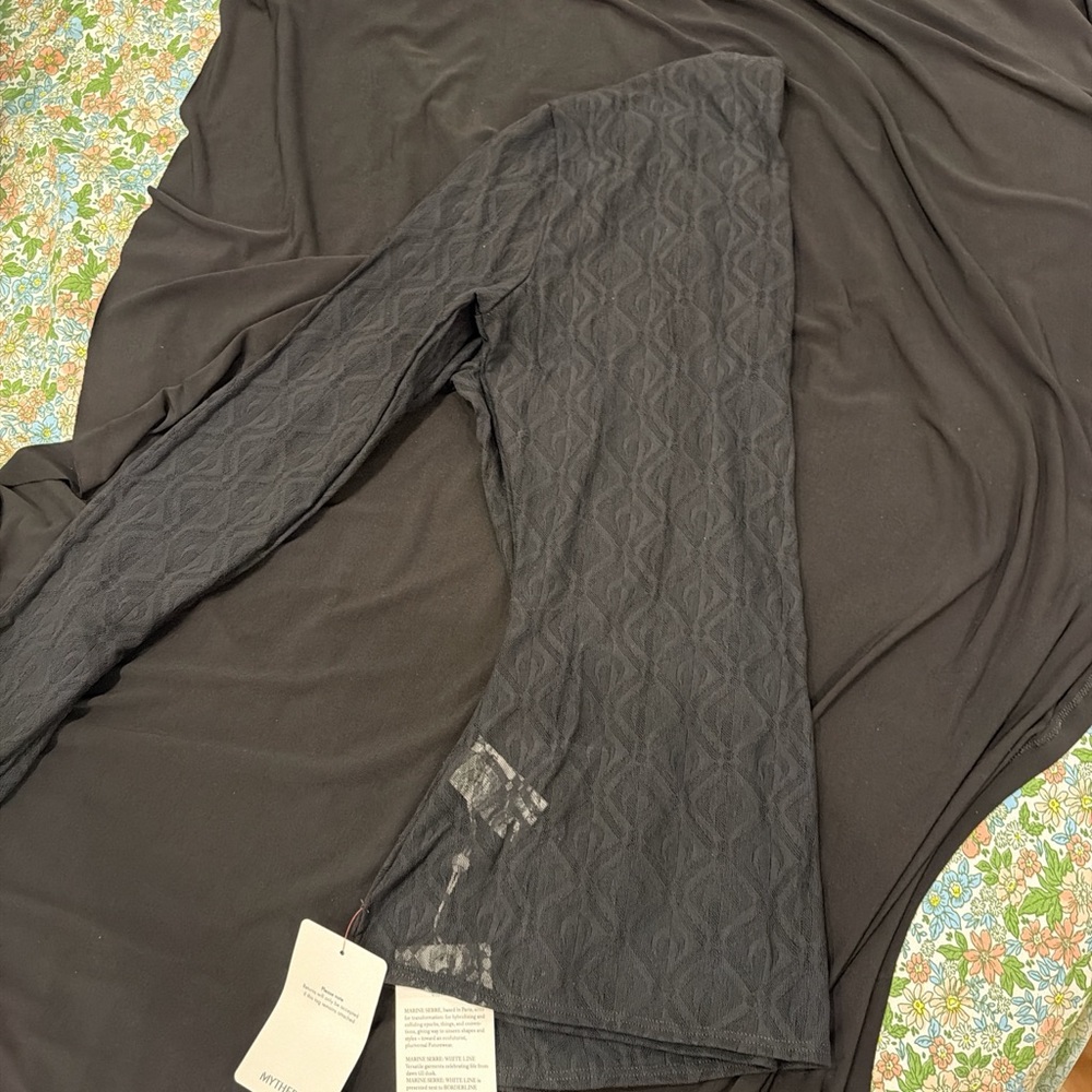 Marine Serre Black Textured Long Sleeve Top and Tights.